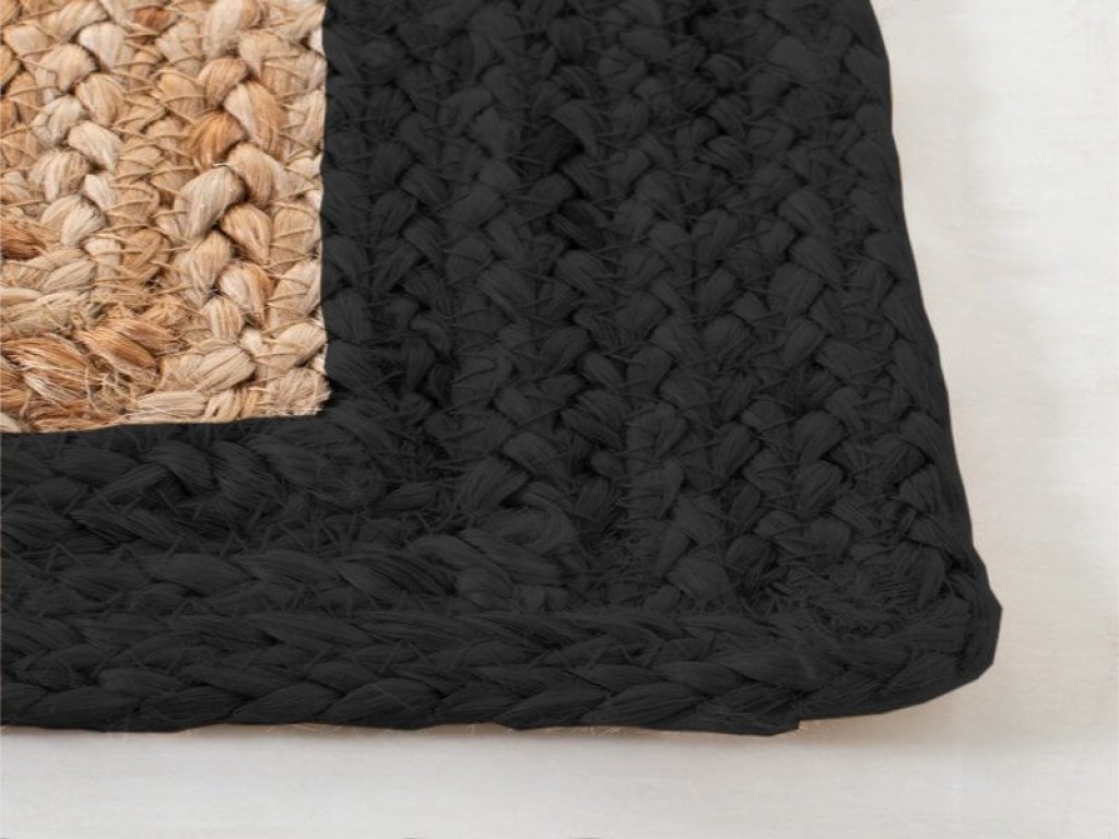 Χαλί Γιούτα Ορθογώνιο Μαύρο Βαμβακερό Γαρύφαλλο Πλέξη | Γαρύφαλλο - Λευκά Είδη